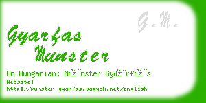 gyarfas munster business card